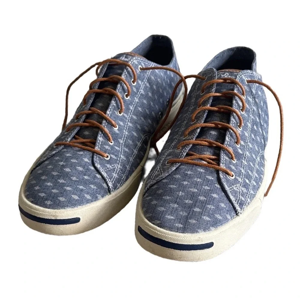 Rare Converse Jack Purcell Blue Denim Ikat Ox Geometric Print Low-Top Shoes 13